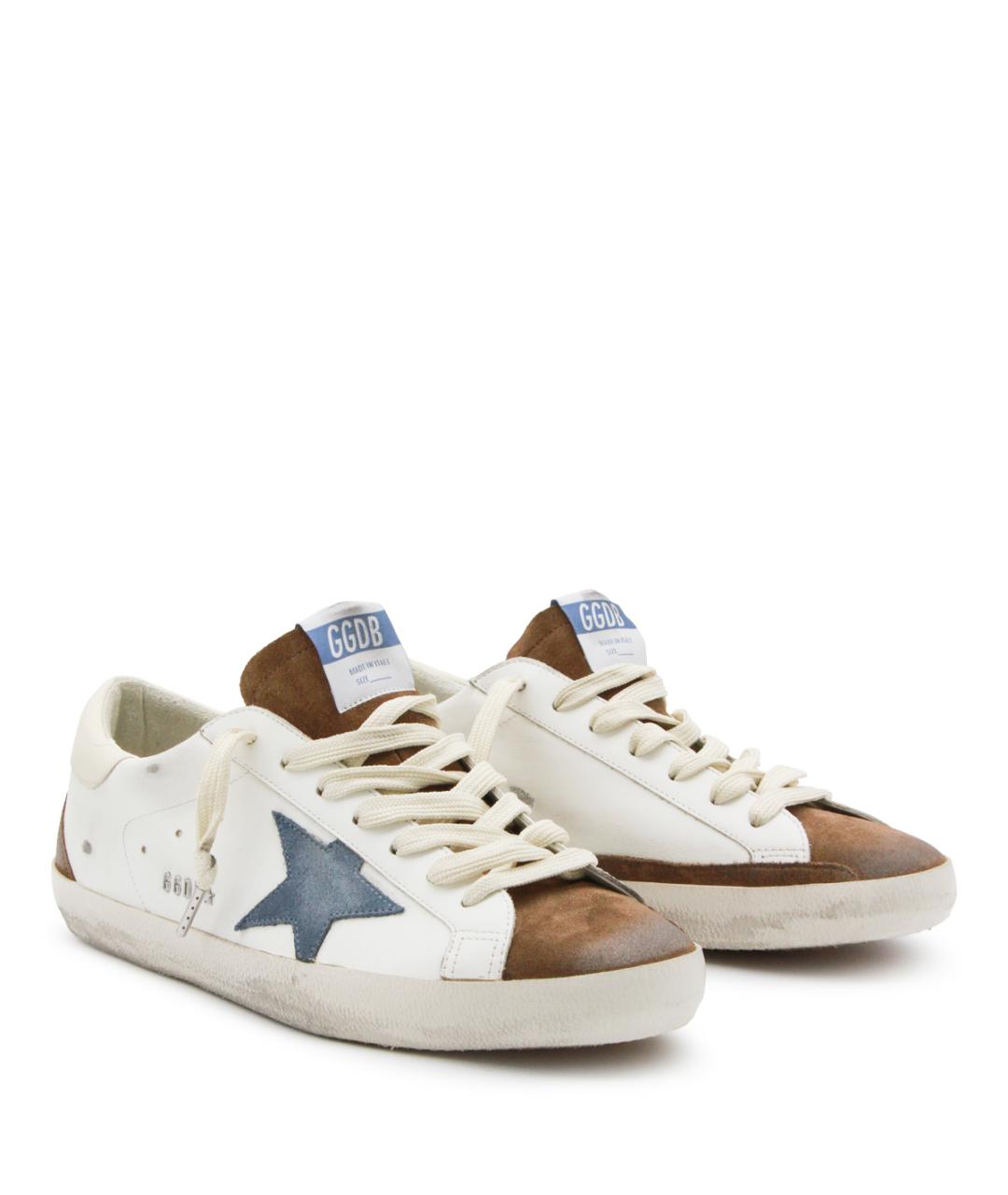 GOLDEN GOOSE Белые кожаные низкие кроссовки / кеды, фото 3