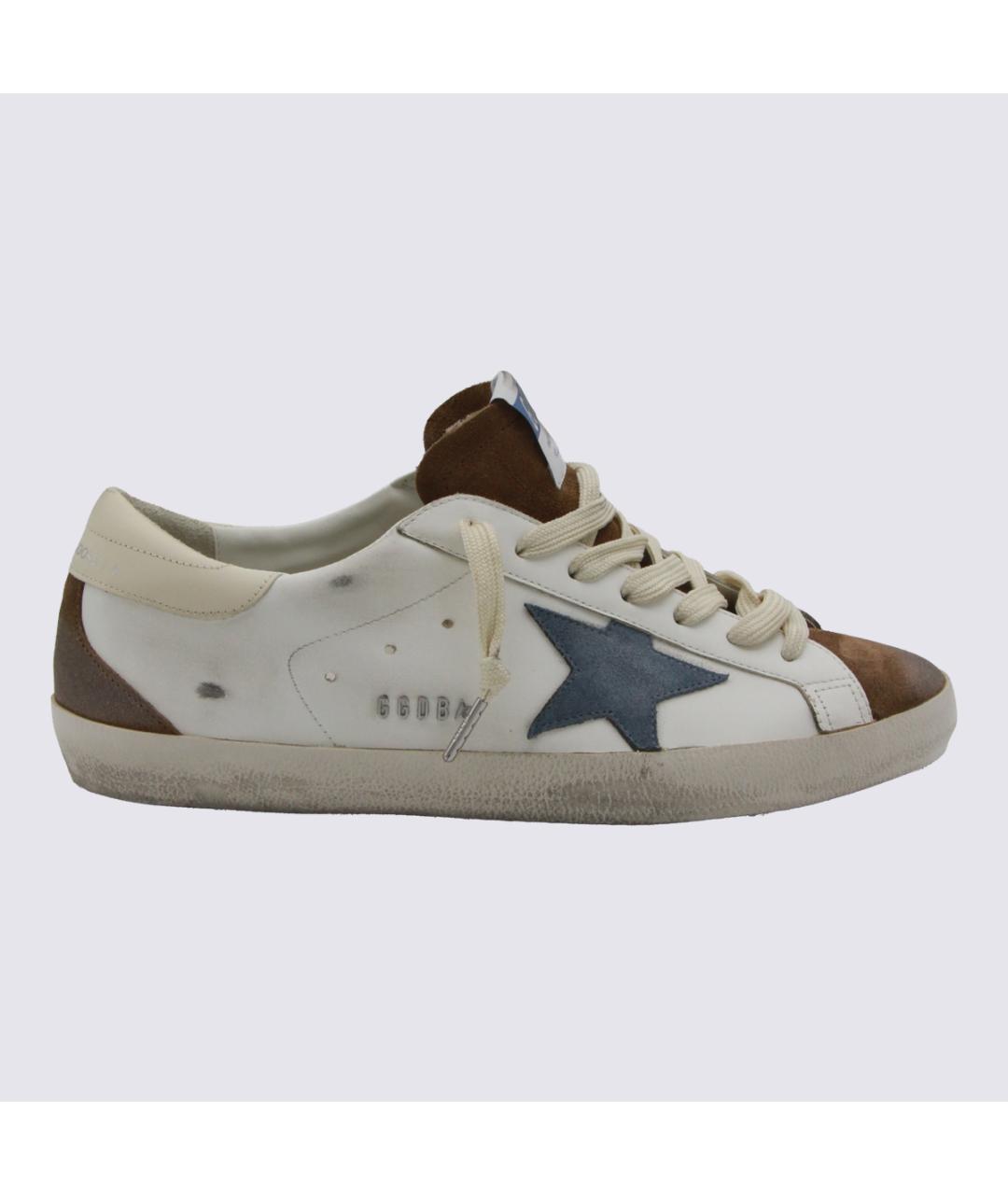 GOLDEN GOOSE Белые кожаные низкие кроссовки / кеды, фото 2