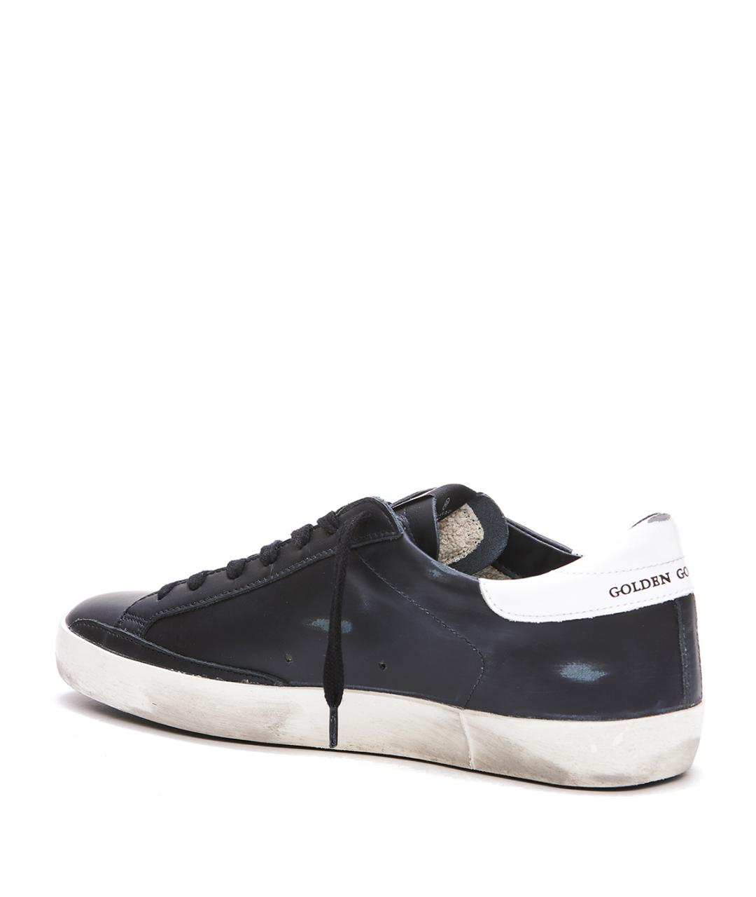 GOLDEN GOOSE Черные кожаные низкие кроссовки / кеды, фото 3