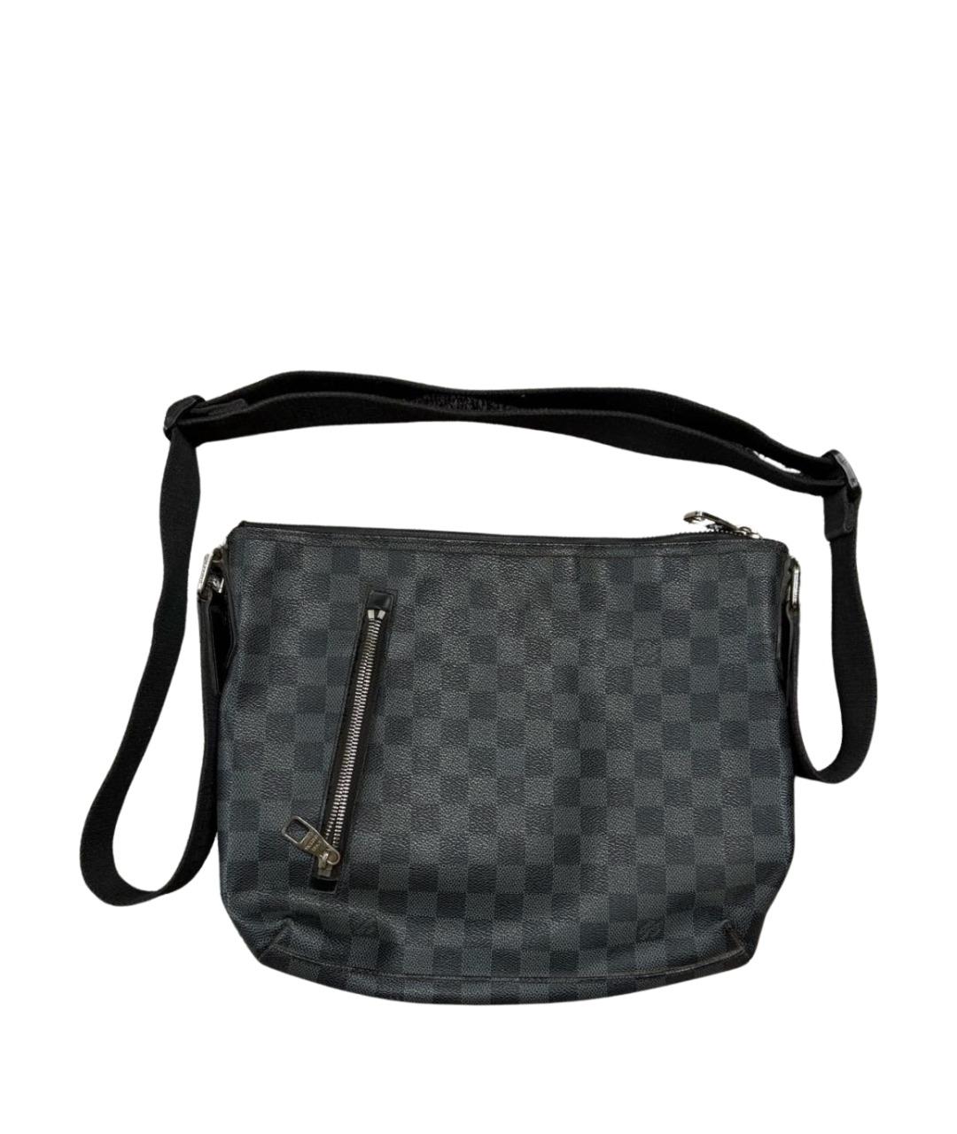 LOUIS VUITTON Черная кожаная сумка на плечо, фото 1