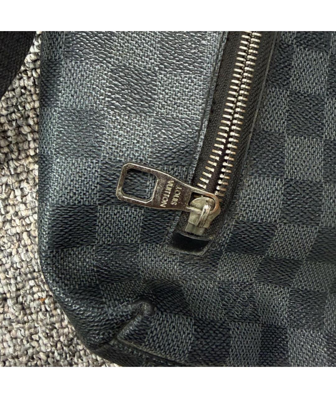 LOUIS VUITTON Черная кожаная сумка на плечо, фото 5