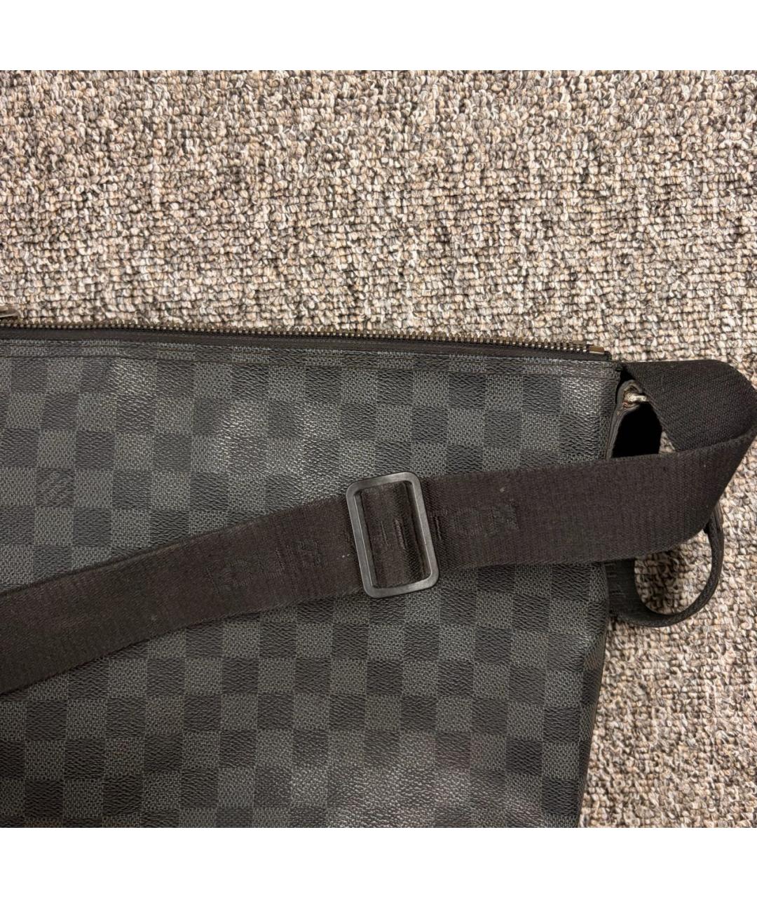 LOUIS VUITTON Черная кожаная сумка на плечо, фото 7