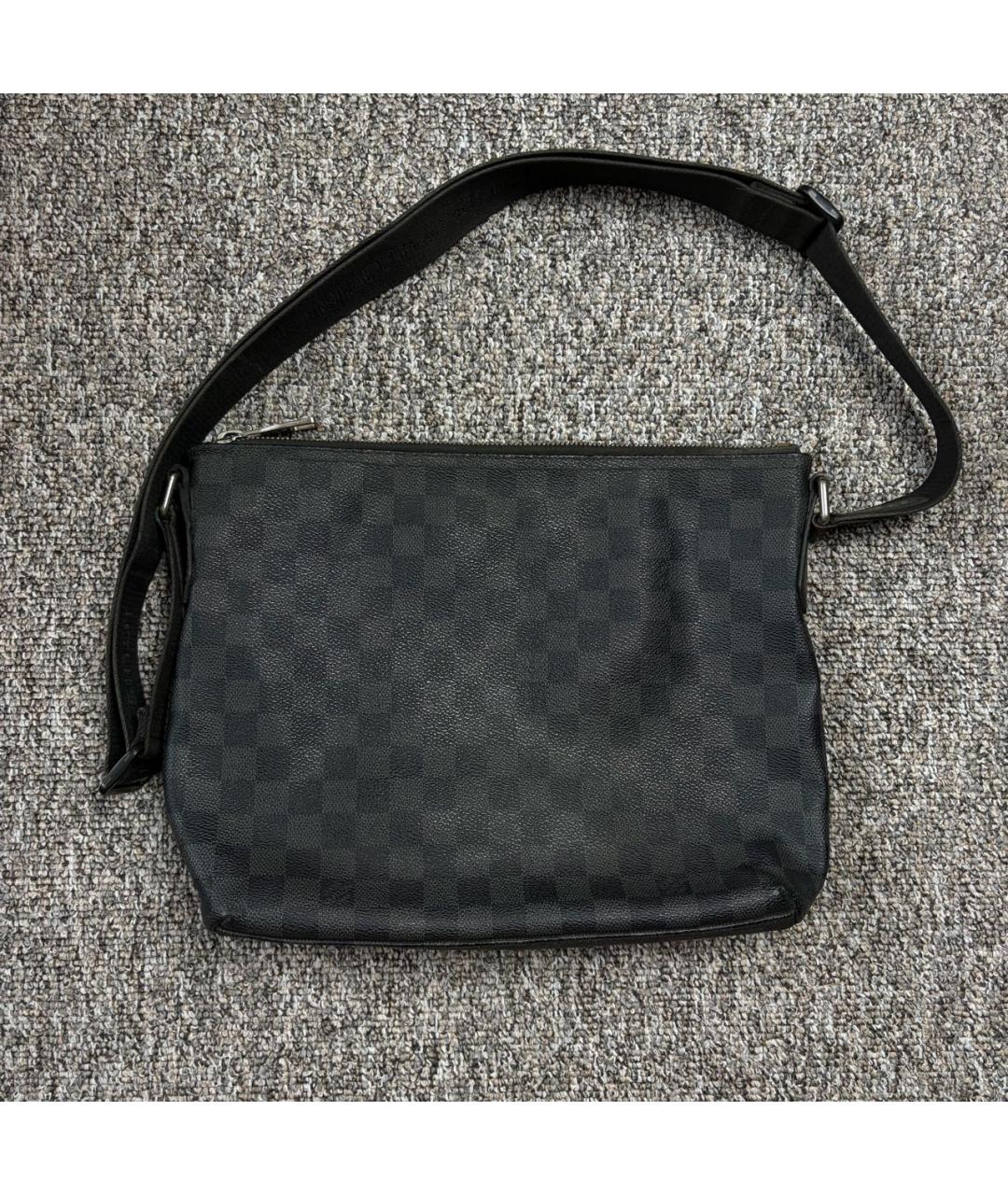 LOUIS VUITTON Черная кожаная сумка на плечо, фото 2