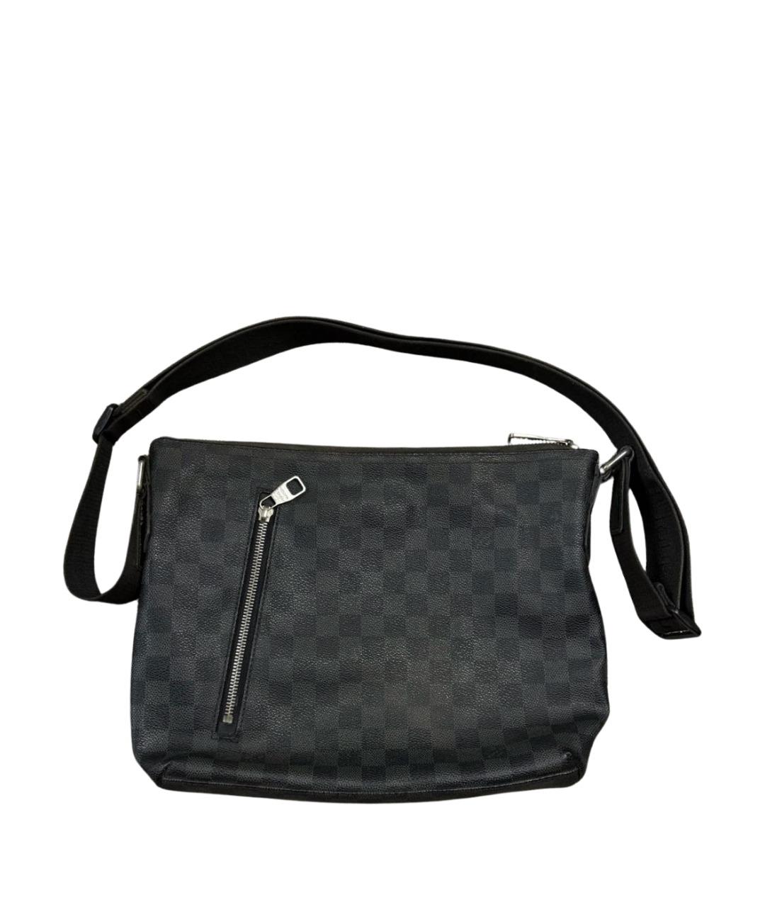 LOUIS VUITTON Черная кожаная сумка на плечо, фото 1