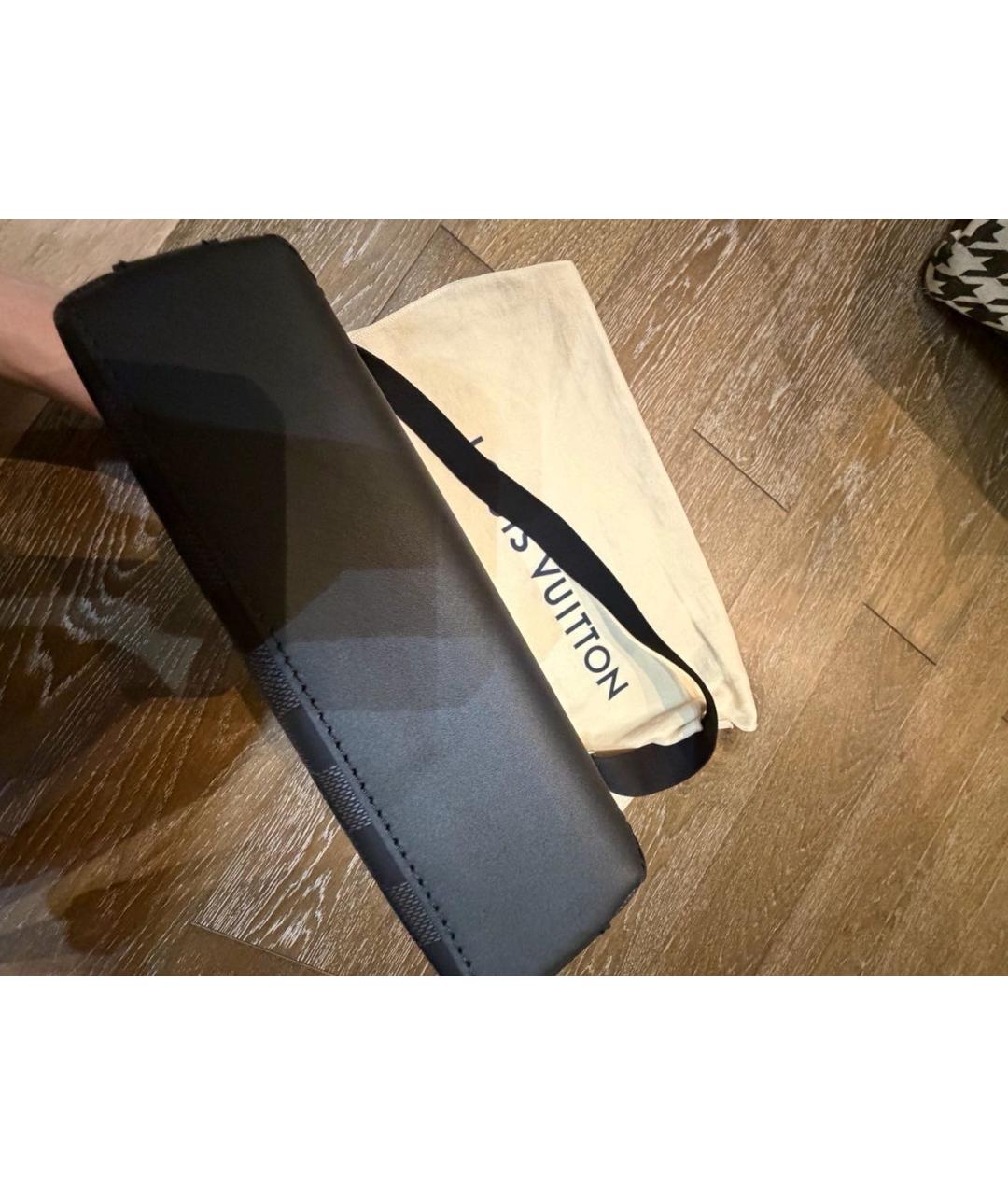 LOUIS VUITTON Черная кожаная сумка на плечо, фото 4