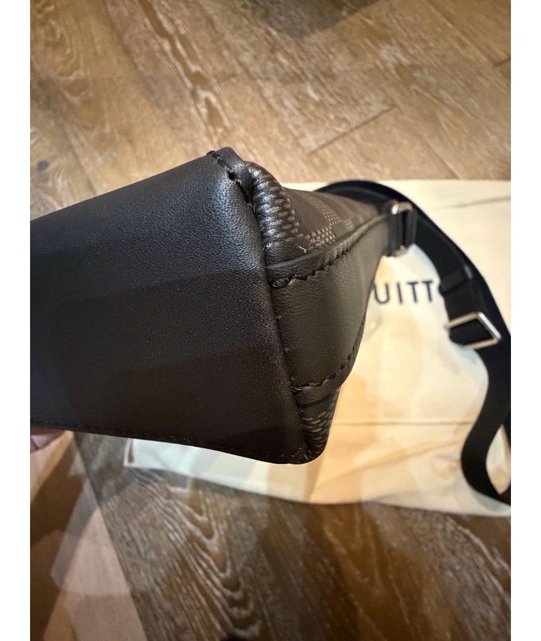 LOUIS VUITTON Черная кожаная сумка на плечо, фото 5