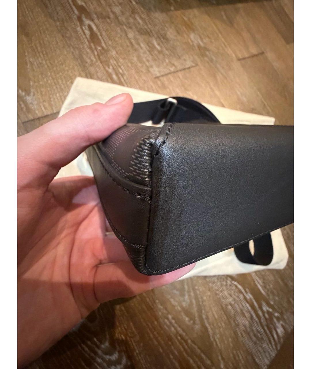 LOUIS VUITTON Черная кожаная сумка на плечо, фото 6