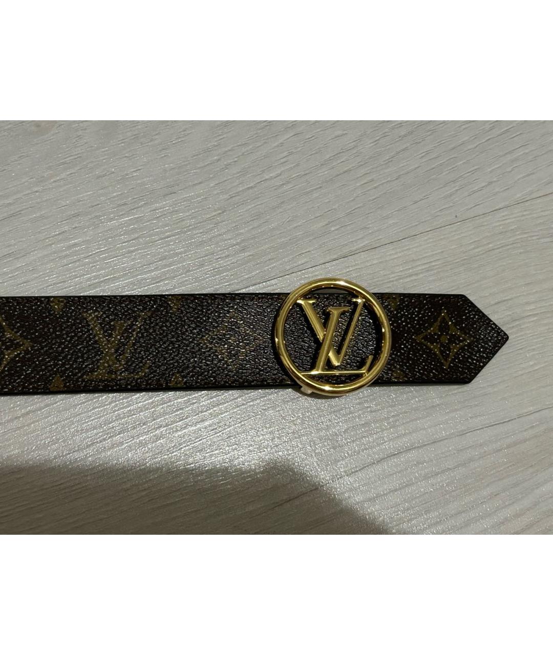 LOUIS VUITTON Коричневый кожаный ремень, фото 7
