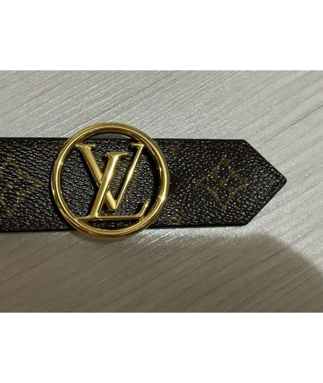 LOUIS VUITTON Коричневый кожаный ремень, фото 4