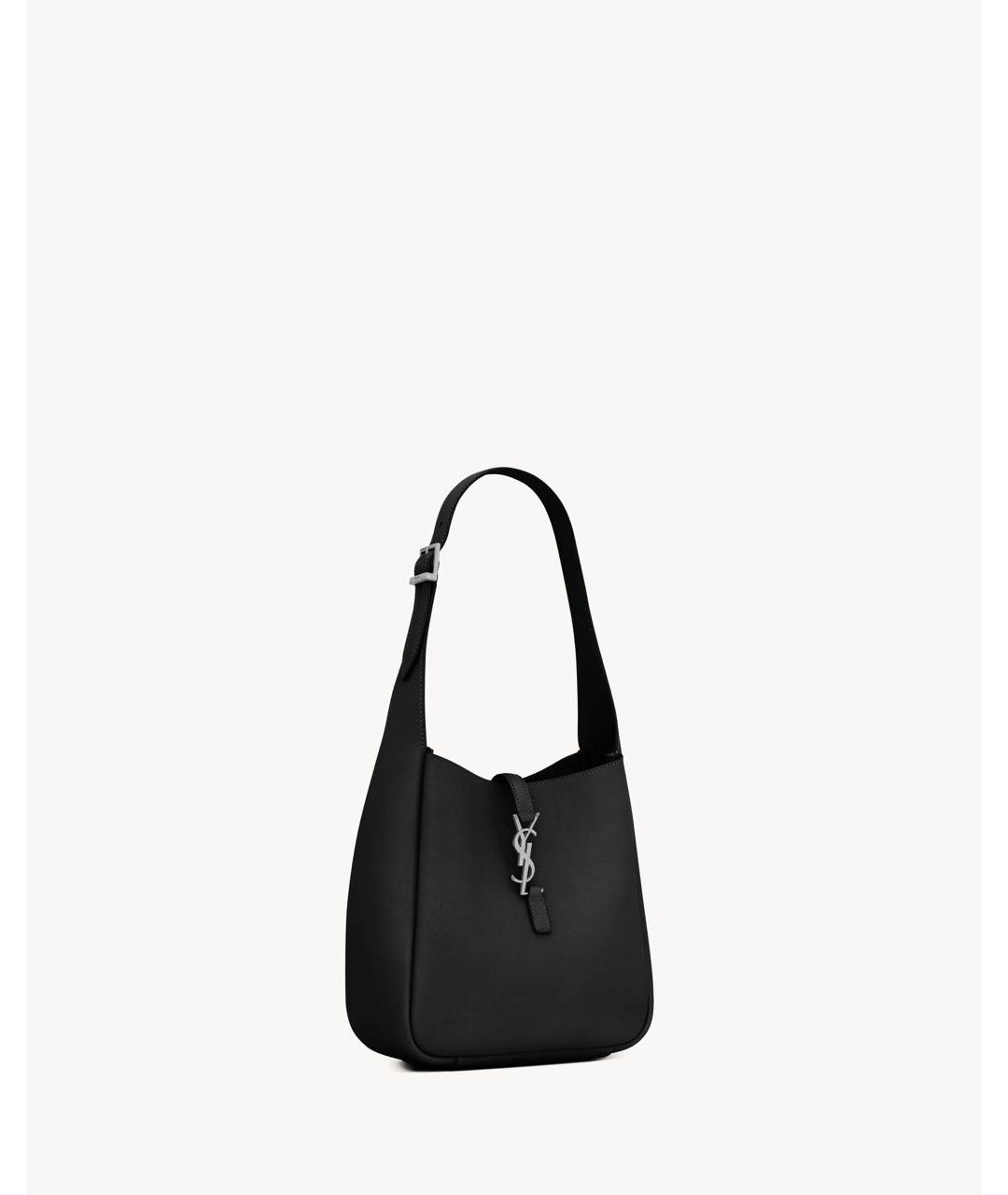 SAINT LAURENT Черная кожаная сумка на плечо, фото 2