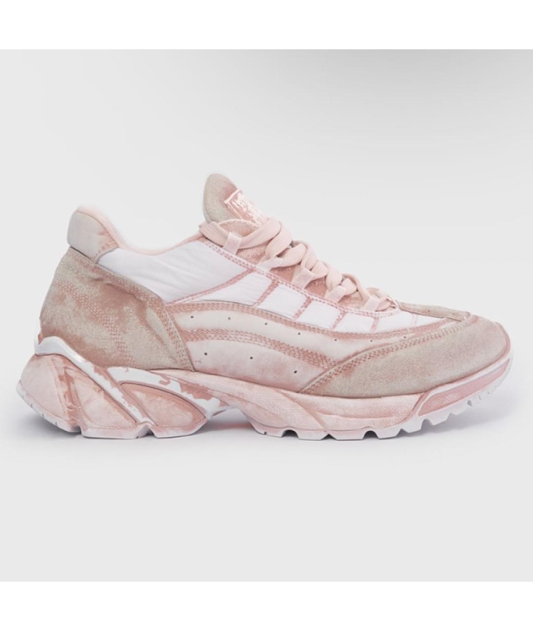 MM6 MAISON MARGIELA Розовые кожаные кроссовки, фото 4