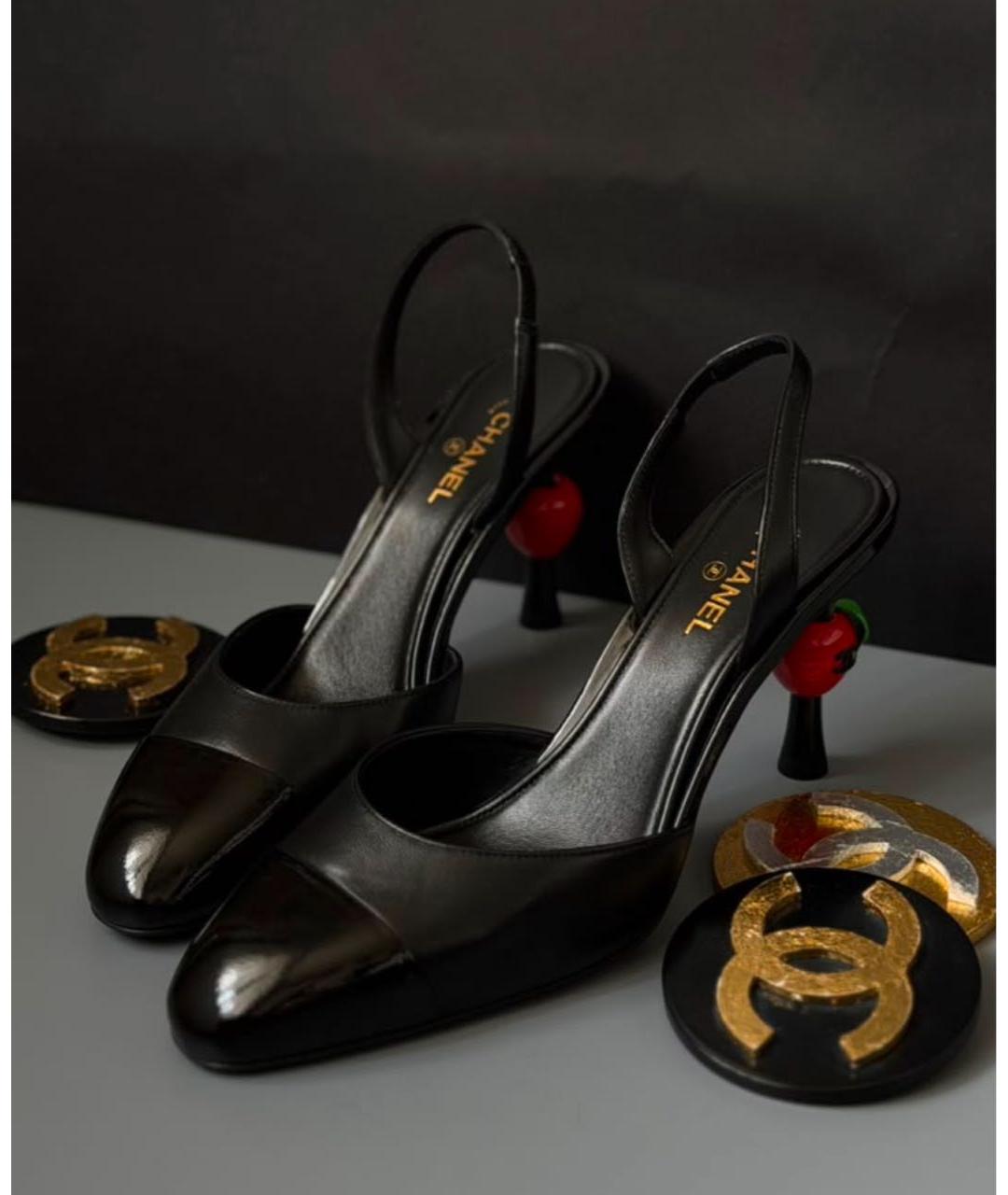 CHANEL Черные кожаные туфли, фото 3