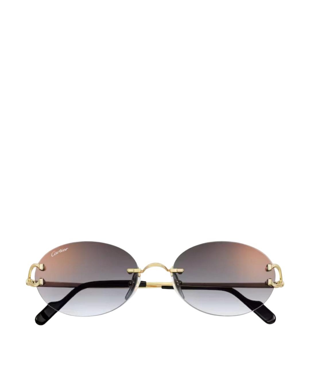 CARTIER Золотые металлические солнцезащитные очки, фото 1