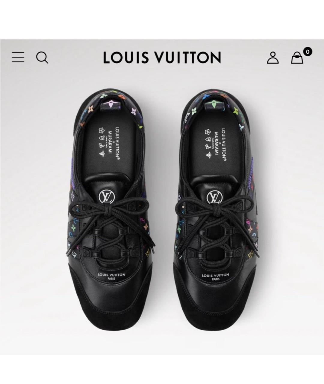 LOUIS VUITTON Черные кожаные кеды, фото 2