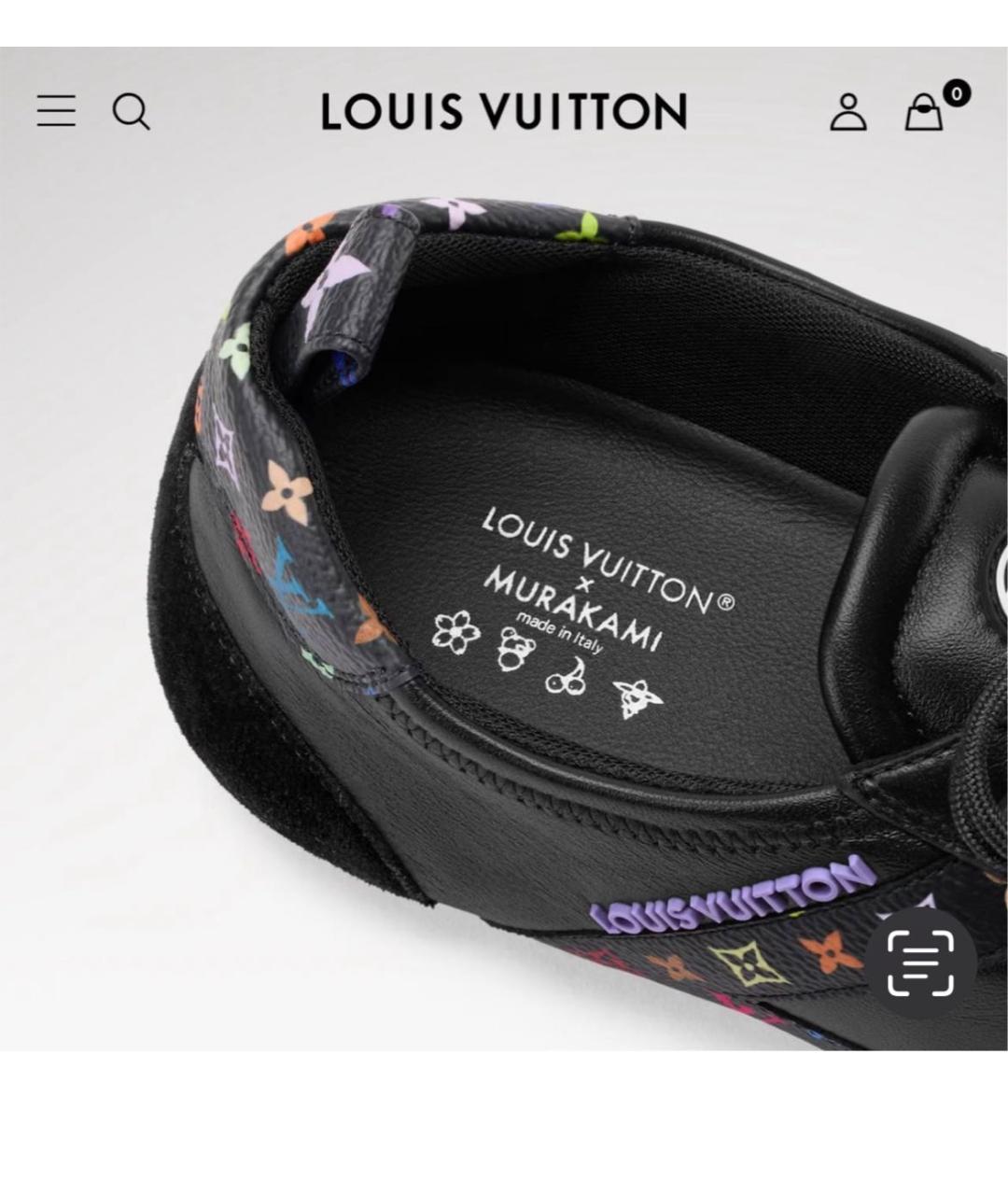 LOUIS VUITTON Черные кожаные кеды, фото 3