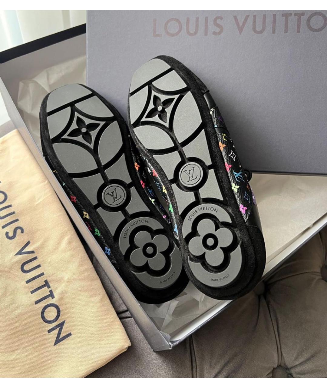 LOUIS VUITTON Черные кожаные кеды, фото 6