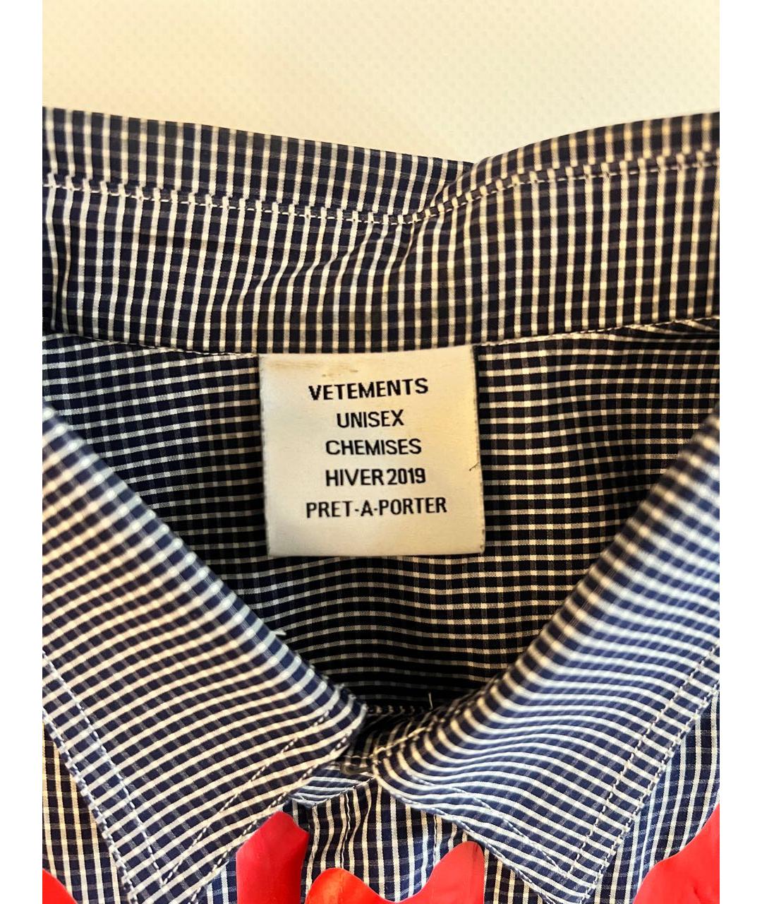 VETEMENTS Серая хлопковая кэжуал рубашка, фото 5
