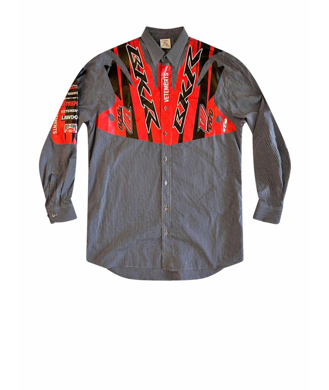 VETEMENTS Серая хлопковая кэжуал рубашка, фото 1
