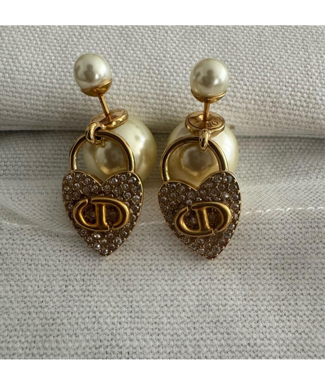 CHRISTIAN DIOR Золотые латунные серьги, фото 6