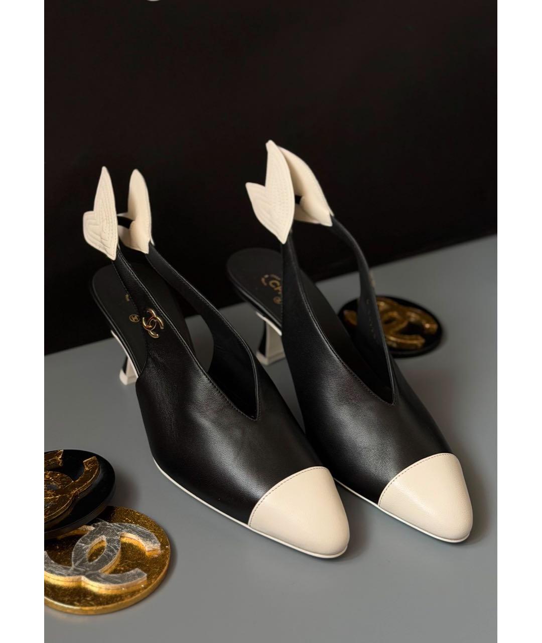 CHANEL Черные кожаные туфли, фото 3