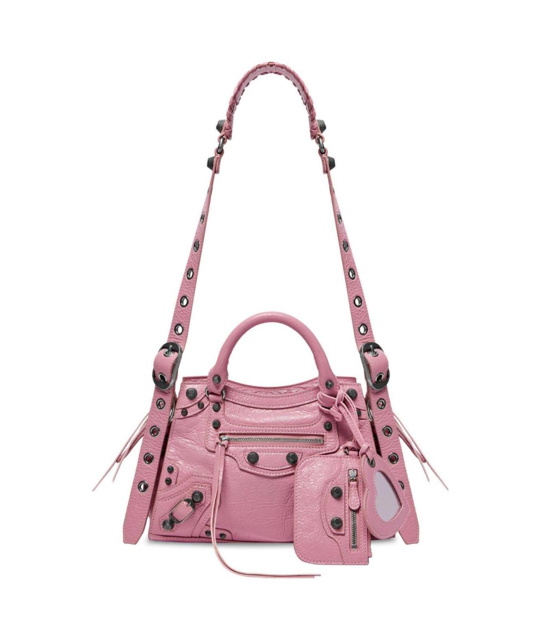 BALENCIAGA Розовая кожаная сумка с короткими ручками, фото 1