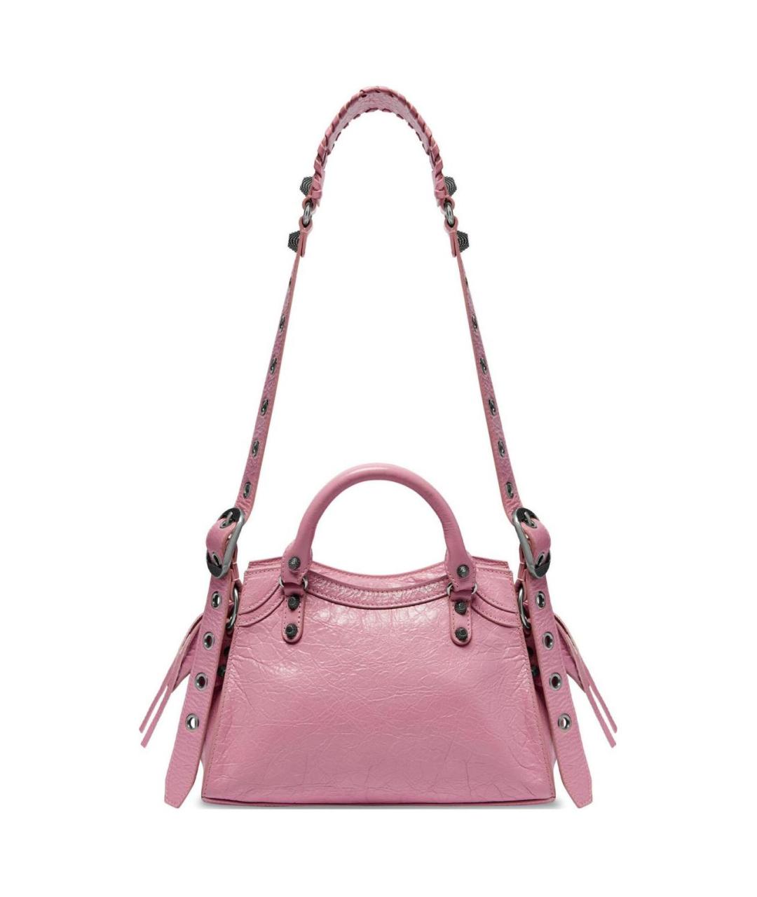 BALENCIAGA Розовая кожаная сумка с короткими ручками, фото 3