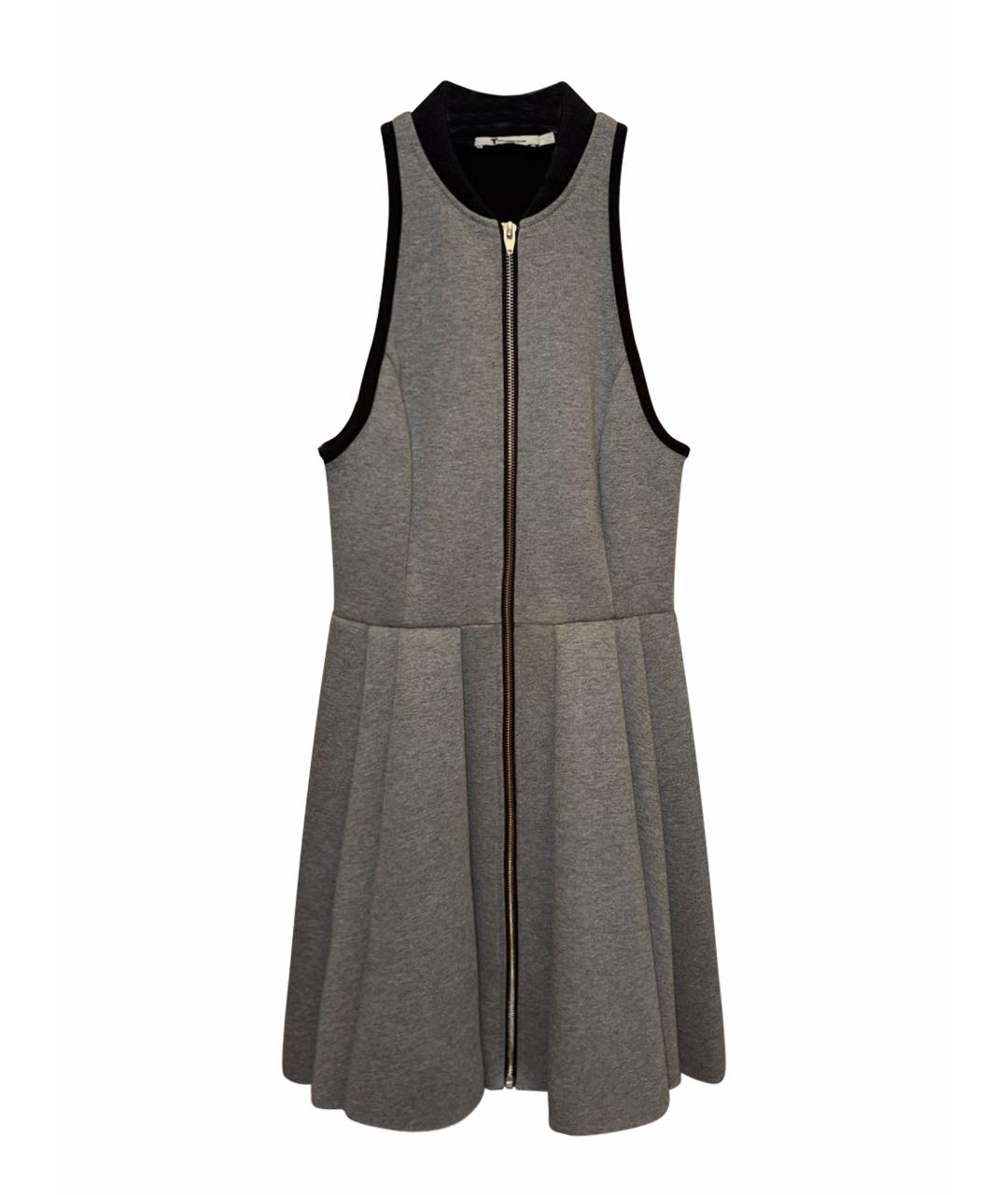 T BY ALEXANDER WANG Серое полиэстеровое повседневное платье, фото 1
