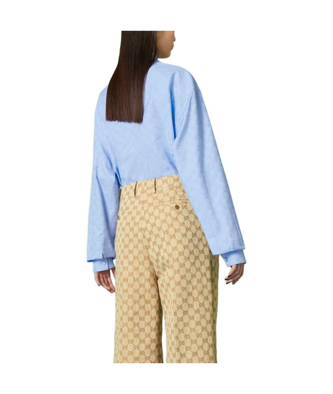 GUCCI Голубая хлопковая рубашка, фото 3