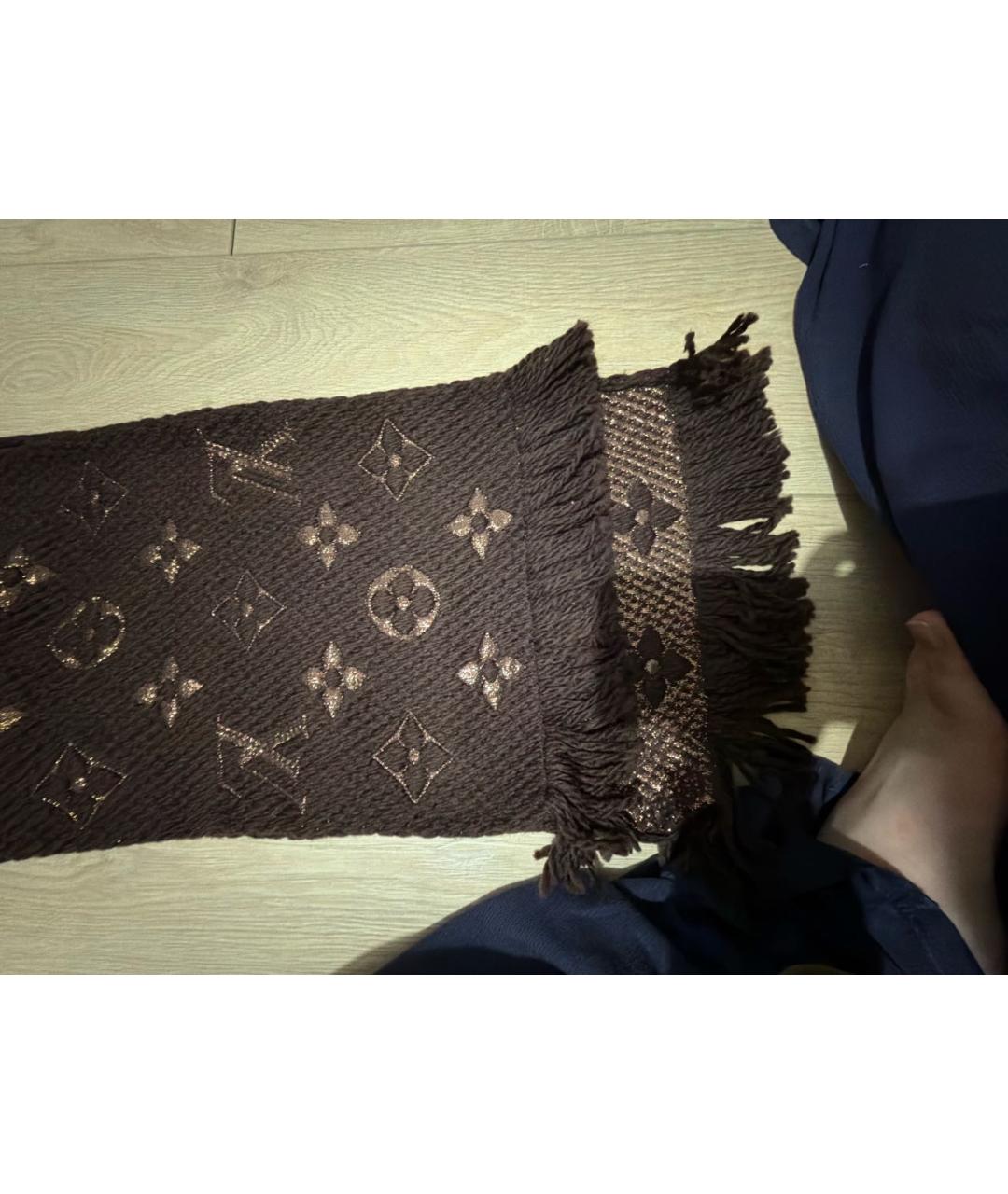 LOUIS VUITTON Коричневый шарф, фото 5