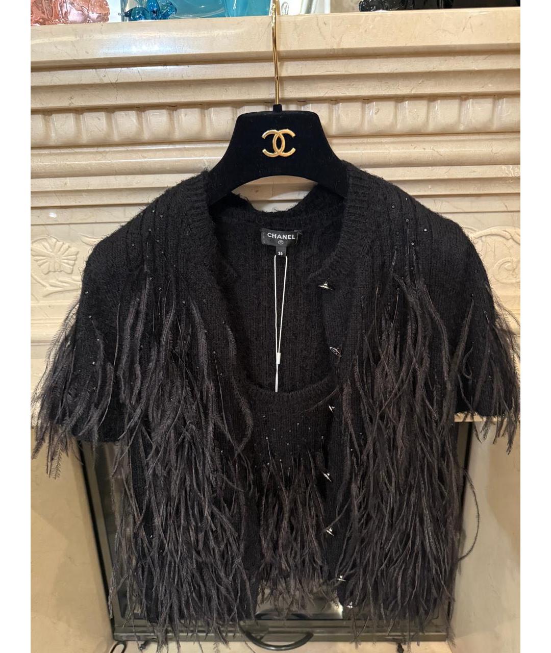 CHANEL Черный хлопковый кардиган, фото 6