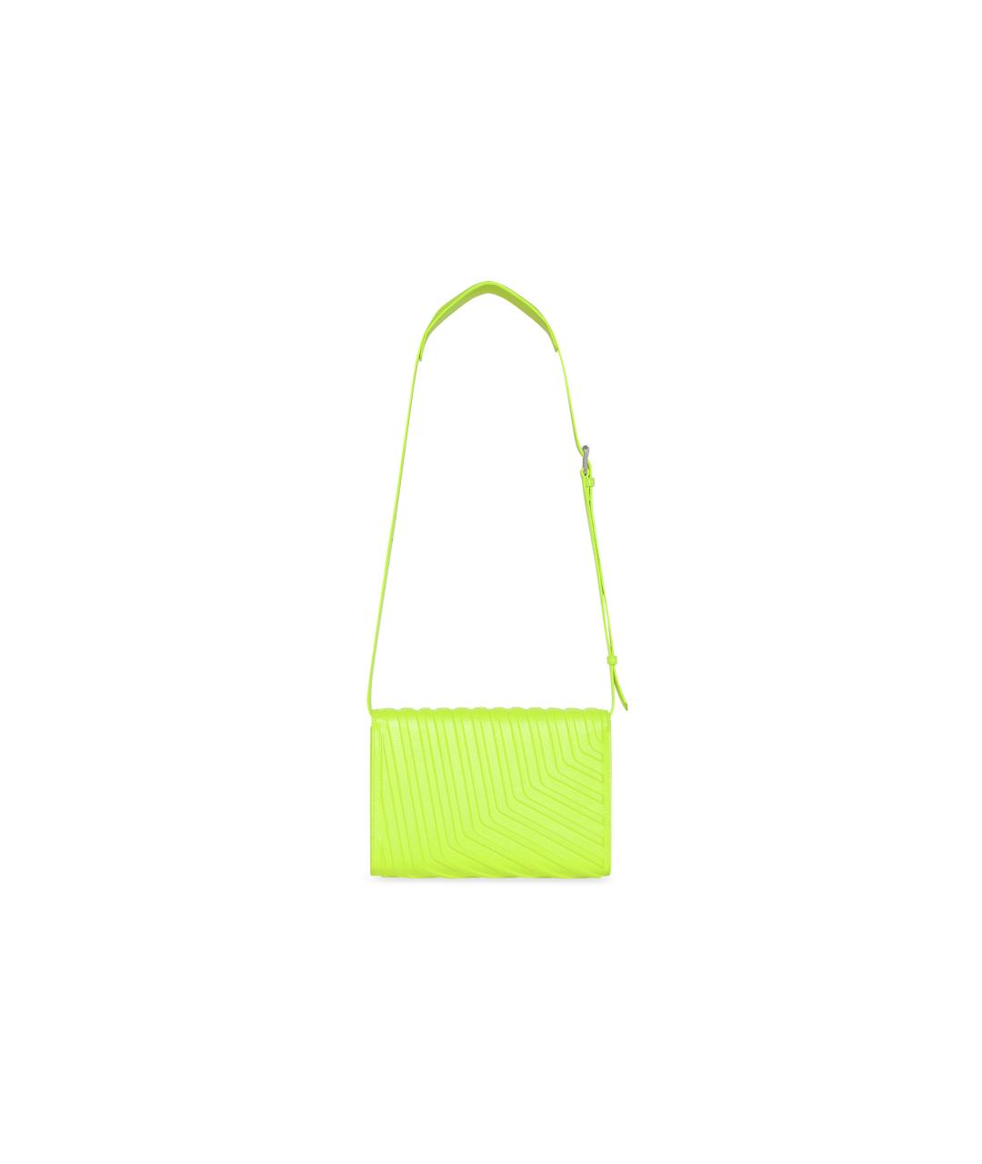 BALENCIAGA Желтая кожаная сумка на плечо, фото 3