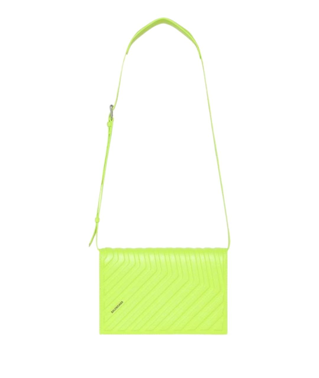 BALENCIAGA Желтая кожаная сумка на плечо, фото 1