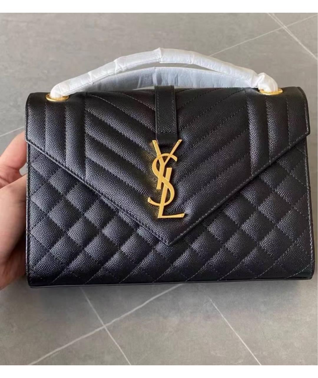 SAINT LAURENT Черная кожаная сумка через плечо, фото 8