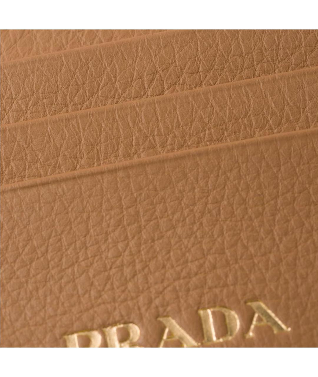 PRADA Коричневый кожаный кардхолдер, фото 3