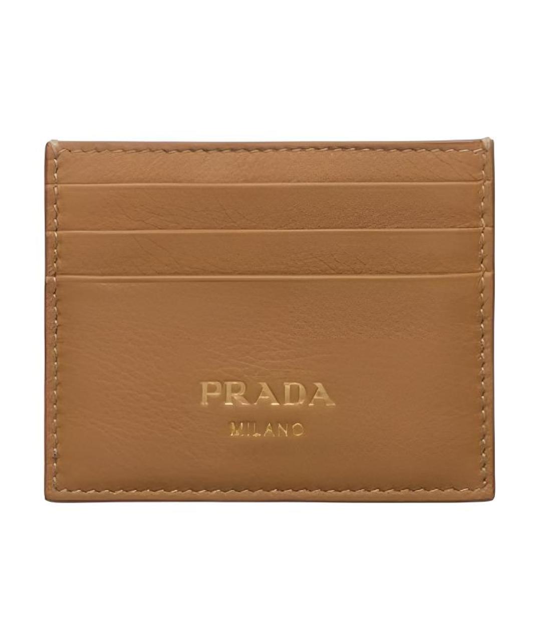 PRADA Коричневый кожаный кардхолдер, фото 1