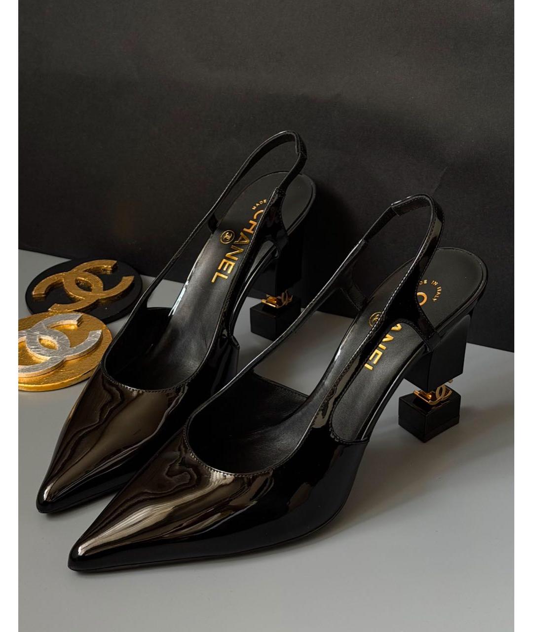 CHANEL Черные туфли из лакированной кожи, фото 3