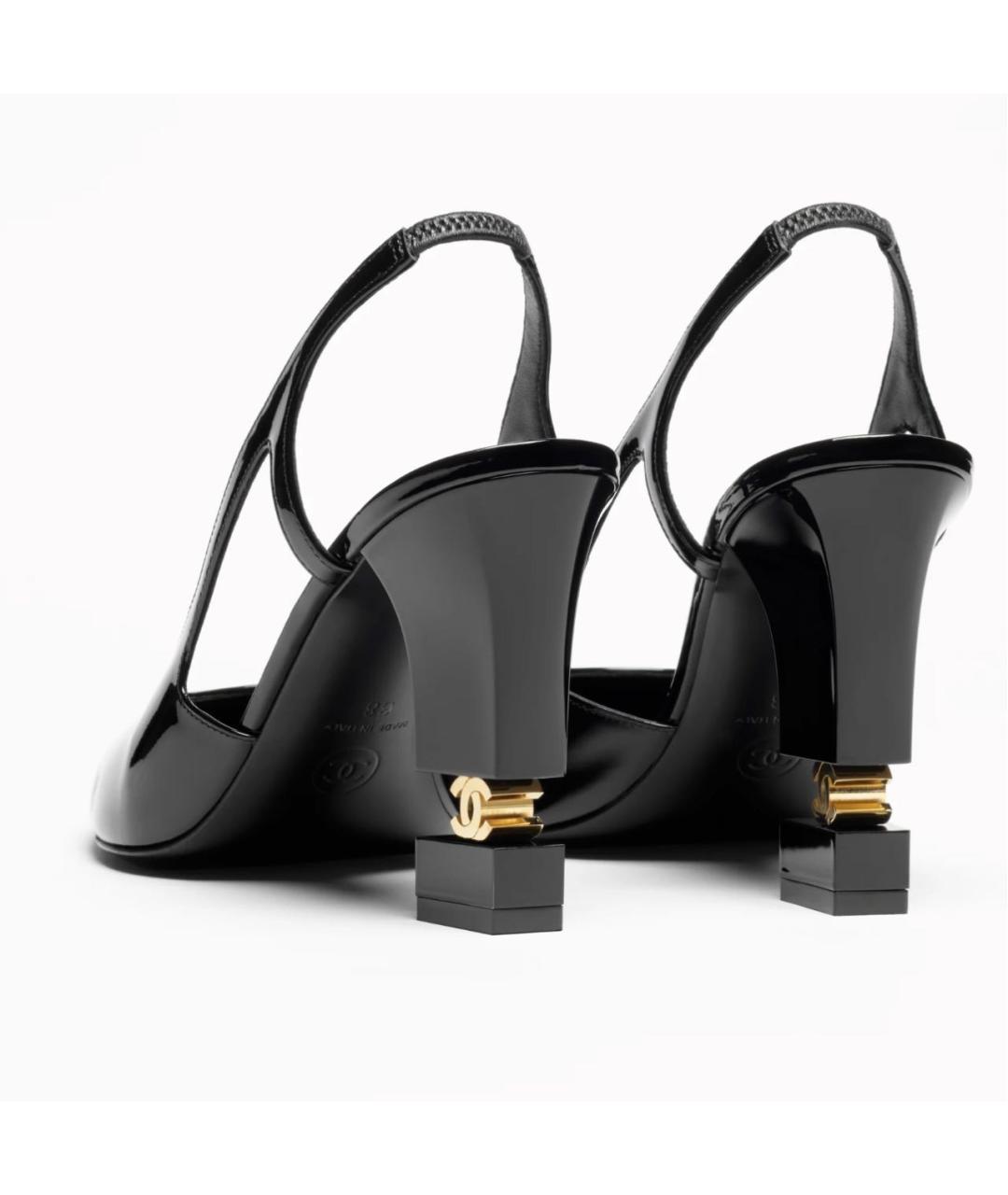 CHANEL Черные туфли из лакированной кожи, фото 4