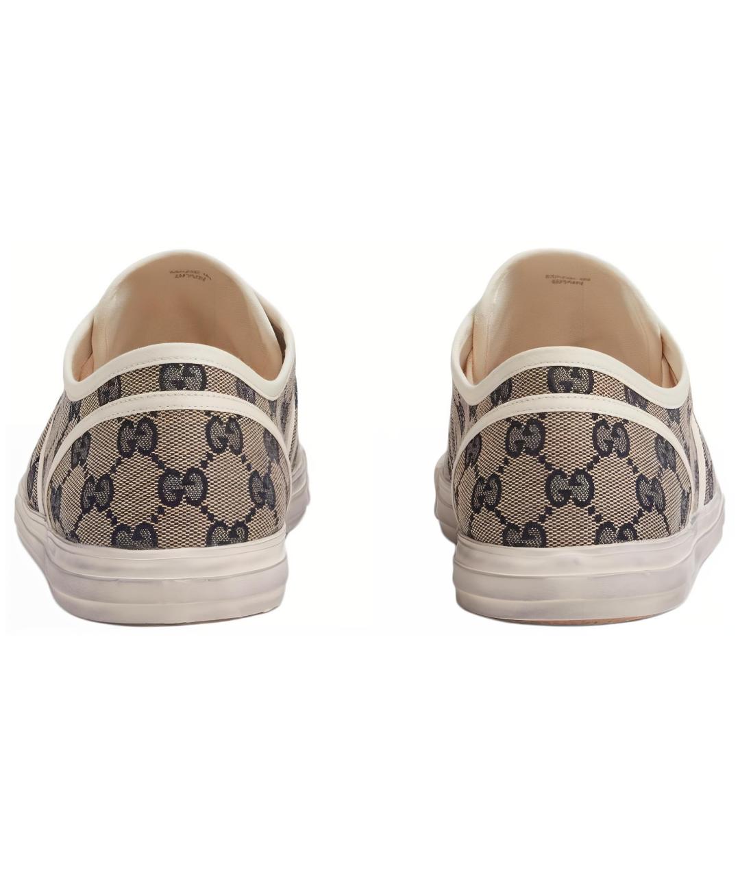 GUCCI Бежевые текстильные низкие кроссовки / кеды, фото 5
