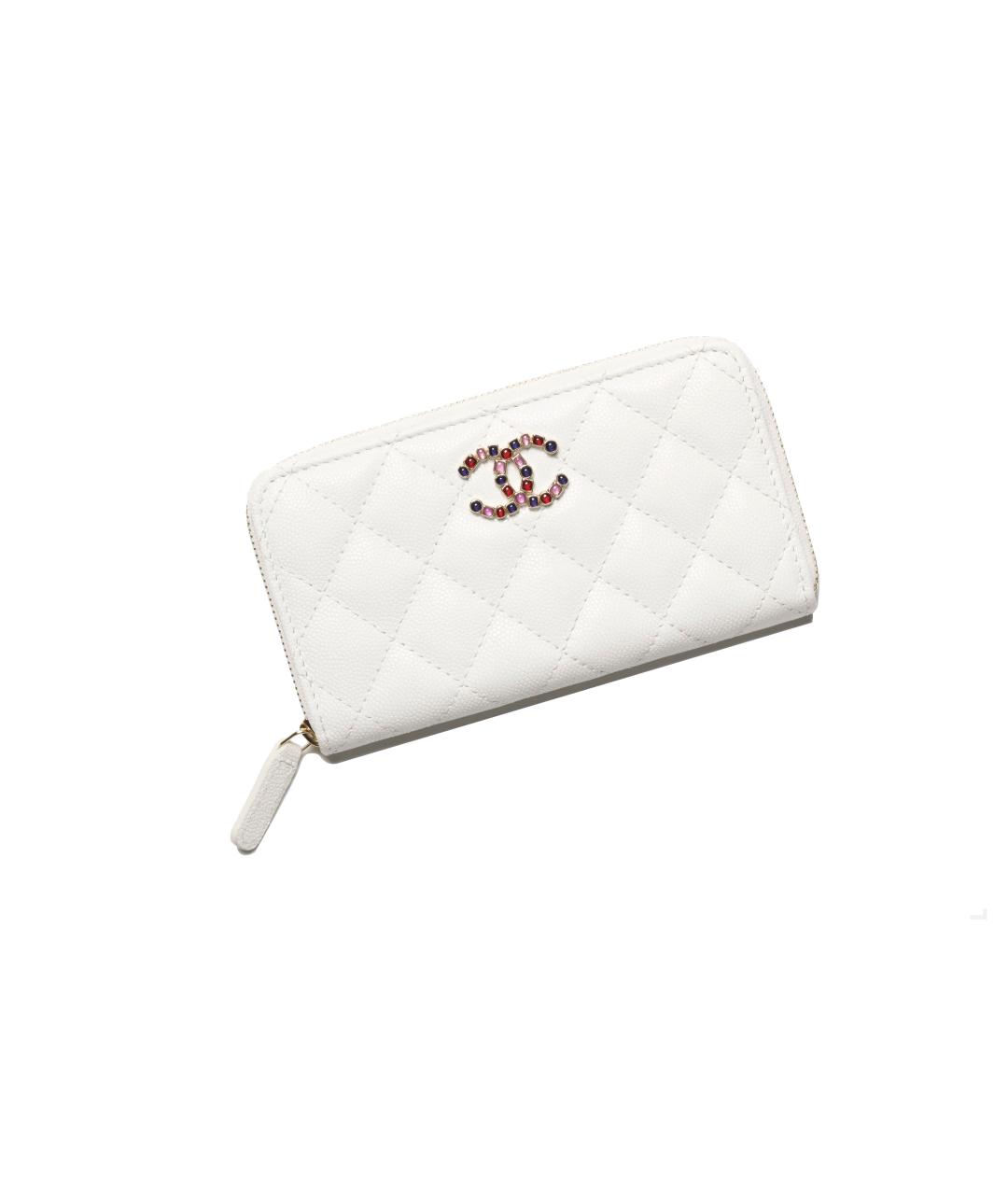 CHANEL Белый кожаный кошелек, фото 1