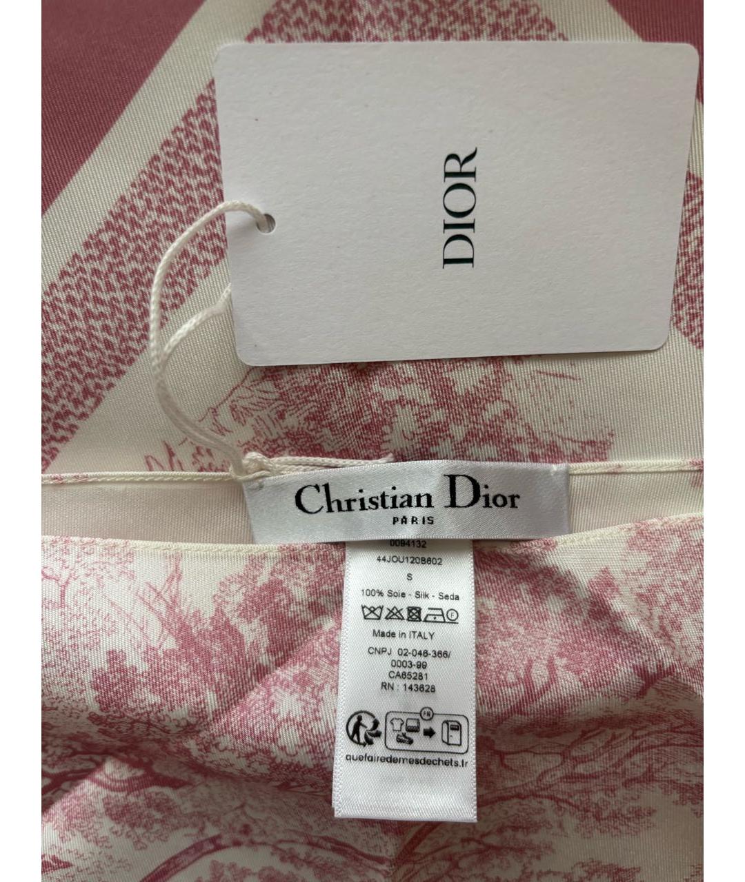 CHRISTIAN DIOR Розовая шелковая блузы, фото 3