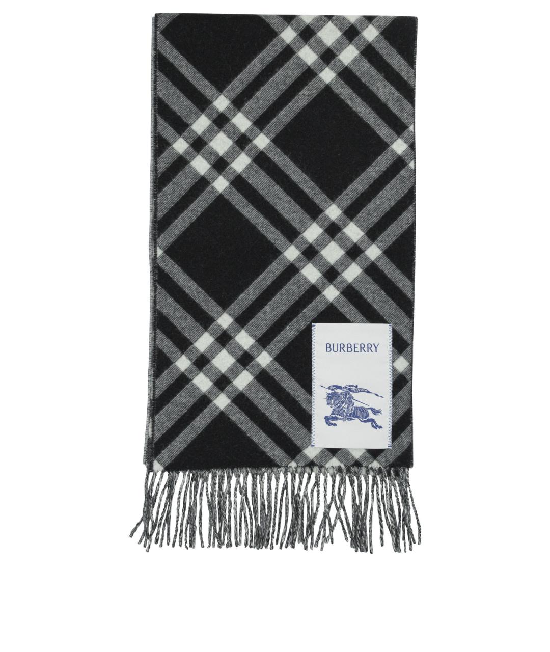 BURBERRY Черный кашемировый шарф, фото 1