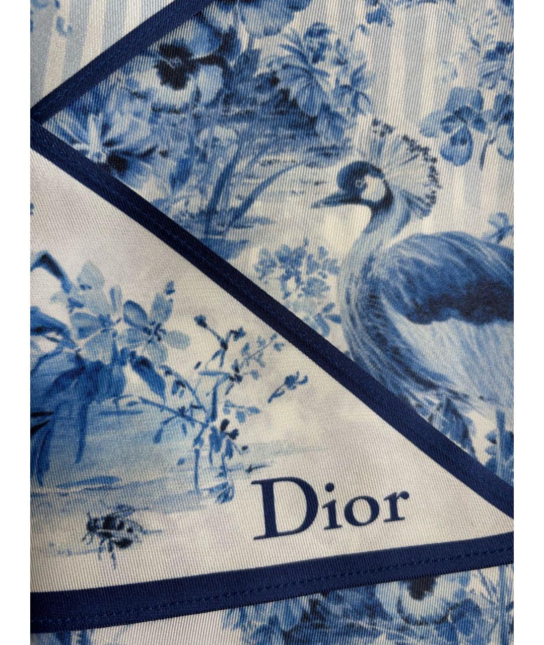 CHRISTIAN DIOR Синяя шелковая блузы, фото 3