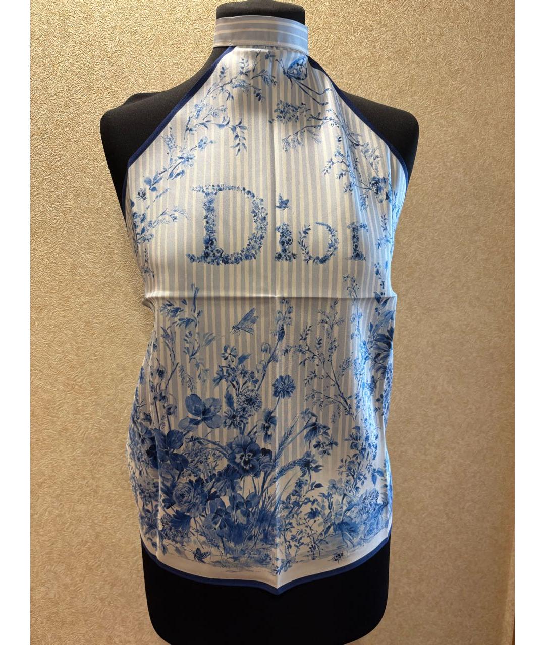 CHRISTIAN DIOR Синяя шелковая блузы, фото 2