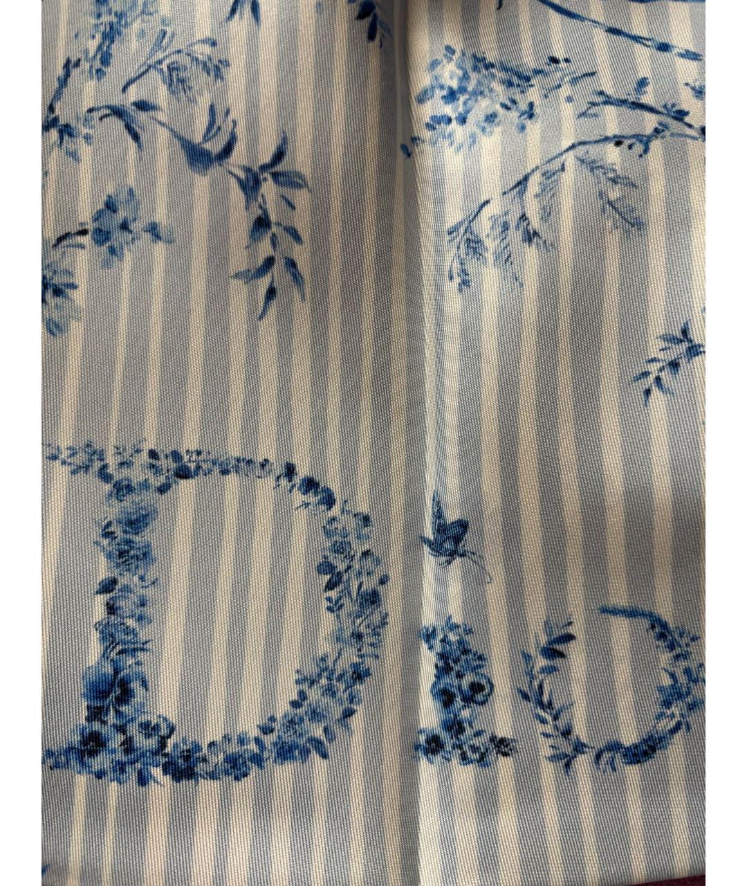 CHRISTIAN DIOR Синяя шелковая блузы, фото 5