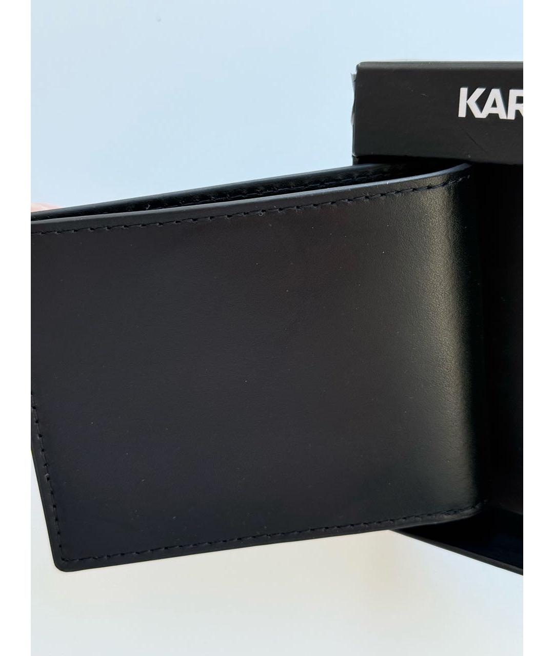 KARL LAGERFELD Черный кожаный кошелек, фото 4