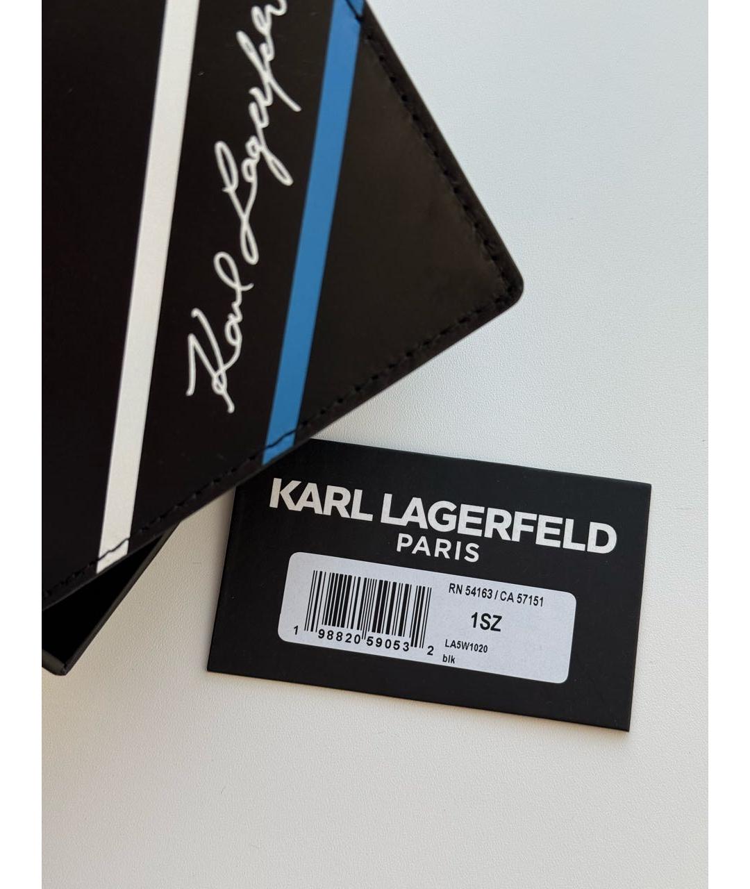 KARL LAGERFELD Черный кожаный кошелек, фото 8