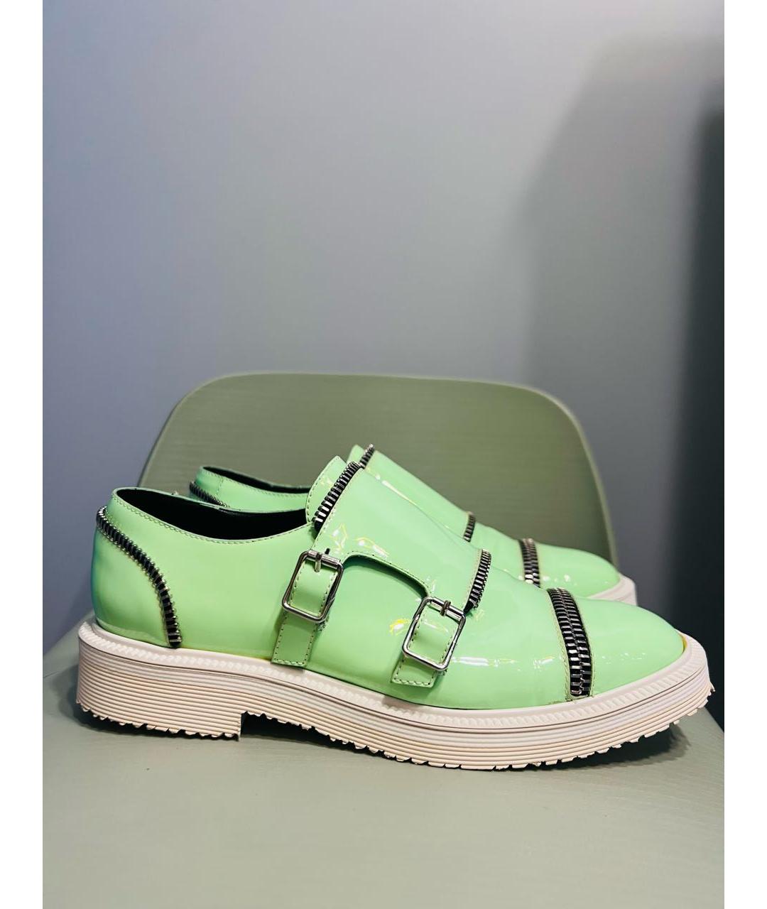 GIUSEPPE ZANOTTI DESIGN Салатовые кожаные ботинки, фото 9