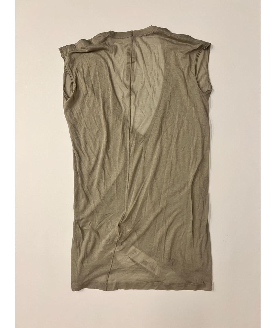 RICK OWENS Бежевая хлопковая футболка, фото 2