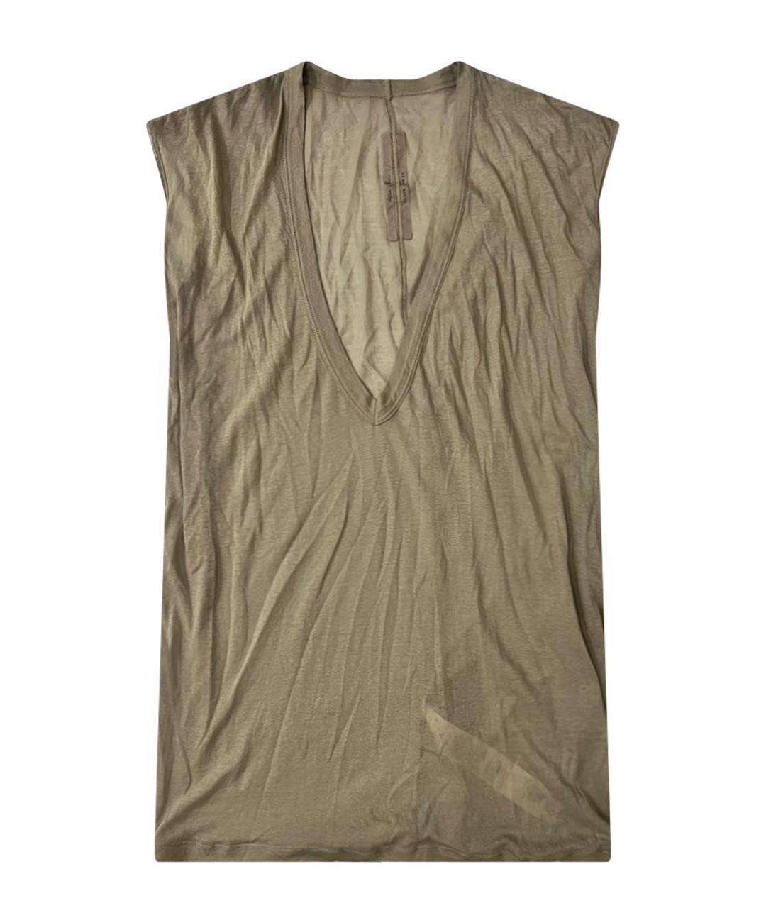 RICK OWENS Бежевая хлопковая футболка, фото 1