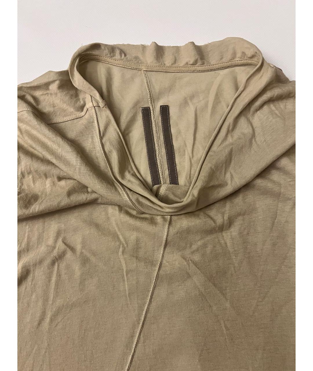 RICK OWENS DRKSHDW Бежевая хлопковая футболка, фото 3